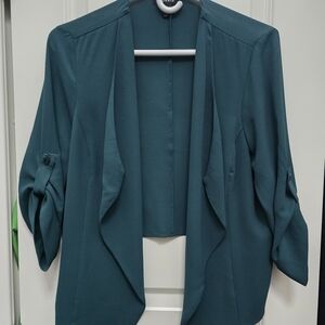 Women's Teal Open Front Jacket